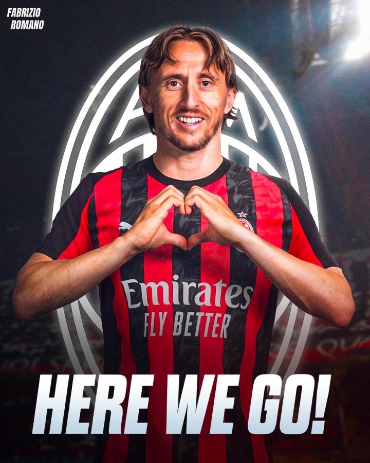 我們?nèi)?！羅曼諾：39歲的莫德里克（Modric）自由加入AC米蘭（AC Milan）